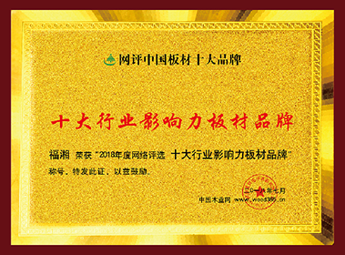 十大行業影響力板材品牌